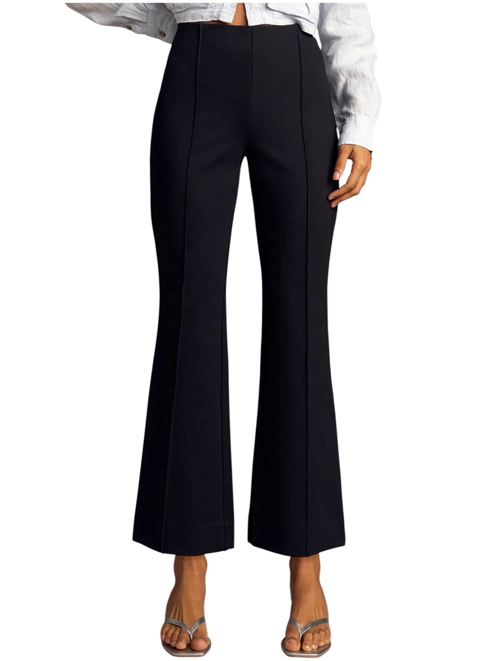 Anthropologie The Margot Kick-Flare Cropped Pants by Maeve size XSP in Black